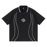Mens Piping Detail Polo Shirt Short Sleeve Smart Casual S M L XL