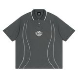 Mens Piping Detail Polo Shirt Short Sleeve Smart Casual S M L XL